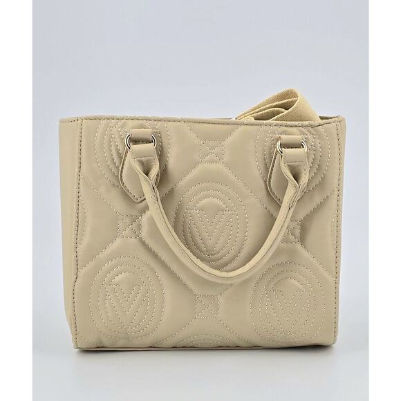 $299 Valentino Orlandi Quilted Shoulder Bag w/ Pendant Vegan Light Taupe New - Picture 5 of 15